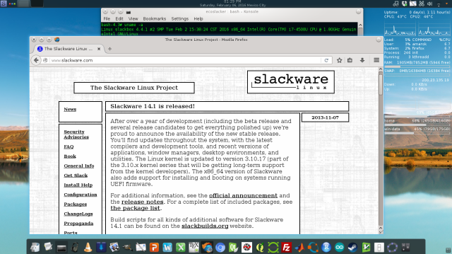 Mi escritorio personalizado de Slackware 14.2 Beta 2